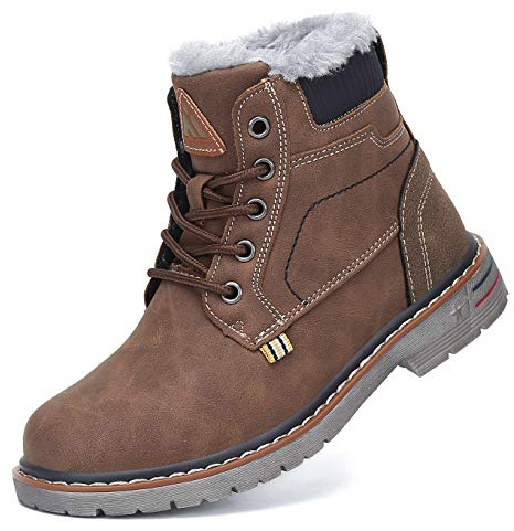 Mishansha Bottines Enfant Hiver Chaussures Garçon Fille Marron 35 EU