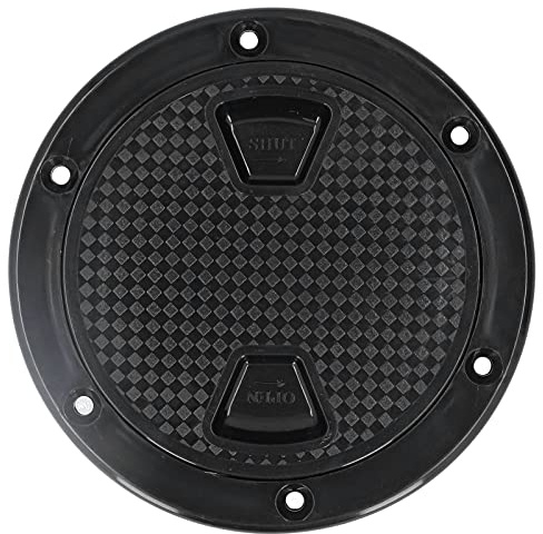 Fydun Plaque de Pont de Bateau de 4 Pouces Abdos Couvercle Rond de Trappe D'inspection Accessoire Marine Noir