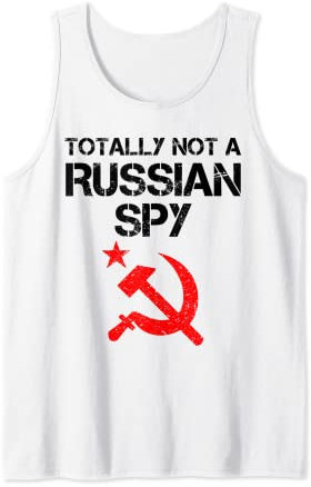 Cadeau amusant « Totally Not A Russian Spy » avec marteau et faucille Débardeur