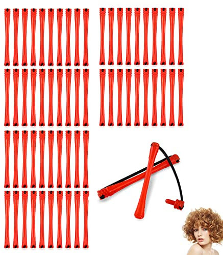 60 Bigodini per Capelli Antiscivolo in Plastica per Onde Fredde - Rullo con Elastico in Gomma per Capelli Corti e Aste Permanenti - Accessori per Parrucchieri