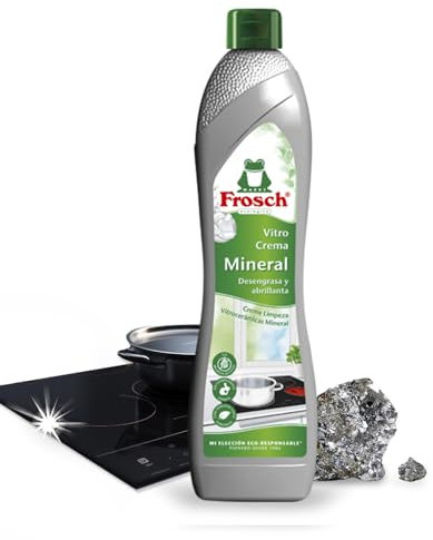 Frosch - Limpiador Ecológico para Vitrocerámica Nueva Fórmula Mejorada con Mármol Ultra Molido y Minerales, Desengrasa y Abrillanta en Profundidad - 500 ml