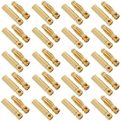 20 paia placcati in oro 3.0MM 3MM Spina a banana Bullet maschio e femmina connettore per RC Lipo Batteria ESC Motori