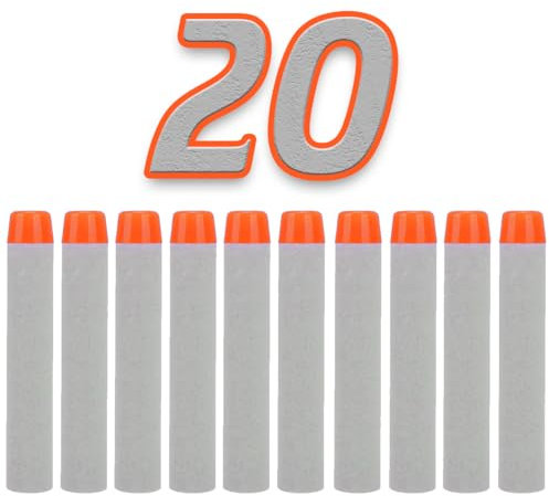 König Design Nerf Pfeile - 20 Stück Nerf Darts Nerf Munition Pfeile Dart Bullets Refill Darts Foam Pfeile für N-Strike Elite Blasters Series Hasbro Fortnite