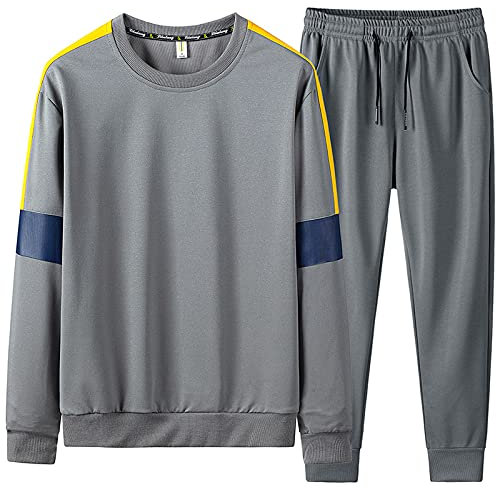 Duohropke Herren Jogginganzug 2 Teile Herbst Winter Sport Set Langarm Sportanzug mit Kapuze Männer Lose Trainingsanzug Los Angeles Brief Hoodie + Jogginghose für Fitness Gym