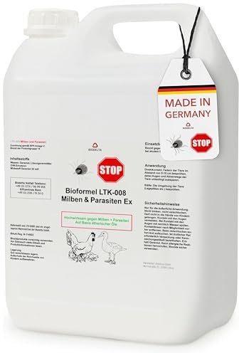 BIODELTA Milbenspray Hühner & Geflügel 5L - Anti Milbenmittel gegen Milben und Parasiten - Hühner Milben Stop - Umgebungsspray & Kontaktspray - vorbeugend & bei akutem Befall (5 L)
