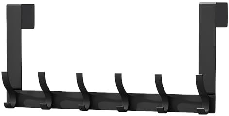 Salubohum Türgarderobe, Kleiderhaken Tür,Türhaken zum Einhängen,Kleiderhaken Tür,Türhakenleiste zum Einhängen universell, geeignet für Schlafzimmer, Badezimmer(39 * 18 * 4.5cm)