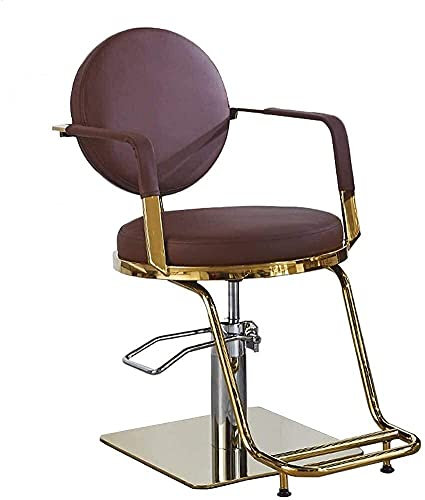 VisEnt Hydraulischer Stuhl für Geschäft oder Zuhause, Friseurstuhl, bequem, einfach, Retro, hydraulischer Friseurstuhl für Friseur, Tattoo-Stuhl (420 lbs) (schwarz, rund, A) und (rot, quadratisch, A)