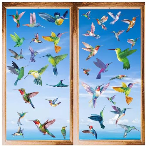 craspire 8 Stile Kolibri-Wandaufkleber, Vogel-Tier-Aufkleber, Fensteraufkleber, Abziehbilder, Blaues PVC, Wasserfest, Selbstklebend, Wandaufkleber Für Zuhause, Treppe, Dekoration, Schlafzimmer