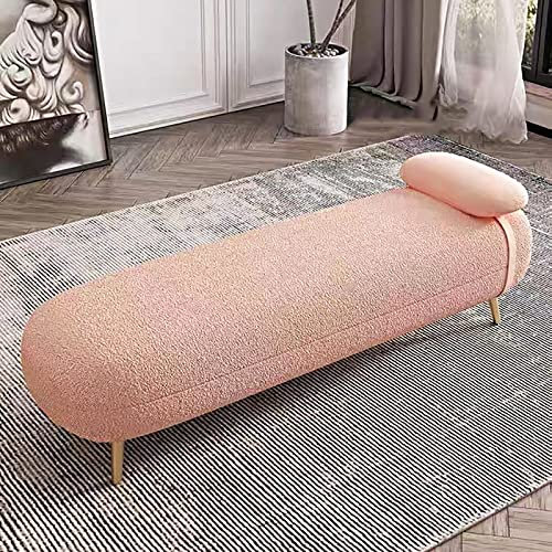 EsEntL Luxuriöse Bank,Samt-Bettbank, bequem gepolsterte Sitzbank, Moderne Schlafzimmerbank, Eingangsbank, dekorative Bank, Rosa, 100 x 50 x 42 cm (39 x 20 x 17 Zoll)