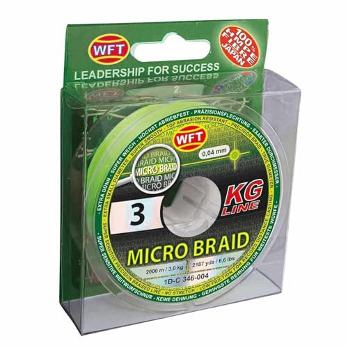 WFT geflochtene Schnur Meterware - Micro Braid KG Chartreuse, Durchmesser pro mm:0,06