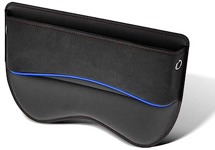 ZNCJY Autositz Aufbewahrungsbox für Renault Rapid Scenic Trafic Twingo Zoe, PU-Leder-Organizer Sitz Seitentaschen Organizer Multifunktionale Aufbewahrungsbox,A-Black