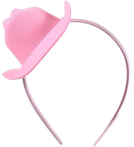 Danlai Rosa Cowboyhut Stirnband Mini Cowgirl Hut Stirnband Cowgirl Kopfbedeckung Haarreifen Für Party Western Geburtstag Partyzubehör