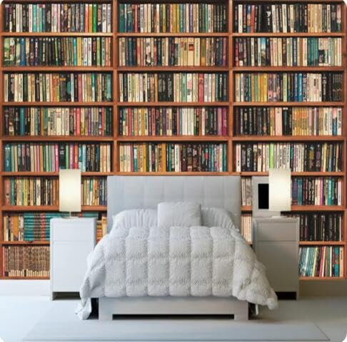 rskjdghshd Papier Peint Photo Personnalisé 3D Stéréo Étagère Murale Salon Étude Bibliothèque Toile De Fond Revêtement Mural 3D Papier Peint Décor À La Maison-400Cmx280Cm