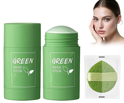 Rostblant Green Tea Mask Stick,Con una herramienta de limpieza facial, Green Tea Purifying Clay Deep Cleansing Smearing Mask, Cleansing Mask Stick, Hidratación Nutrición de la piel