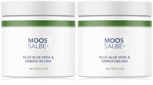 Moossalbe Plus, Mooscreme gegen Falten, Aktiv Hautreparatur Moossalbe, Antifaltencreme, Falten Weg Soforteffekt, für Männer und Frauen (2x)