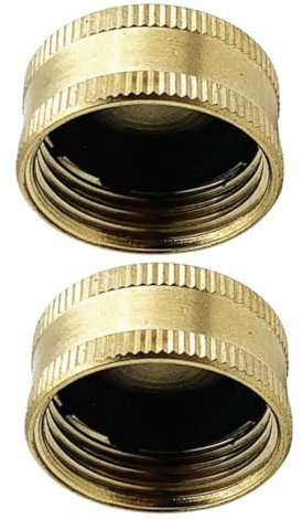 SUPVOX 2pcs Garden Hose Thread Stopper Brass Hose Caps Garden Accessories Fits Standard