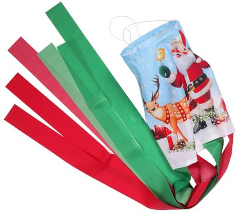 GAROZATION Weihnachts Windsack Mit Windschutzscheibenflagge, Dekoration Für Draußen, Hängender Windsack, Hängende Dekoration Für Draußen, Garten Windsack, Dekorative Windsackflagge, Windsack