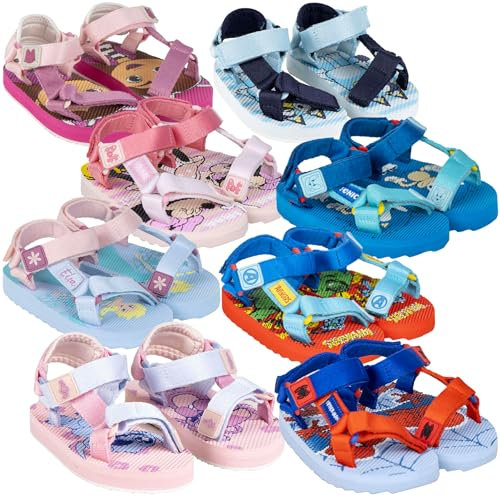 Characters Cartoons - Sandali Bambino Bambina Mare Piscina Tema Personaggi Cartoni Animati – Chiusura a Strappo – Scarpe Estive per Spiaggia e Gioco all'aperto [6407 Fucsia - 26]