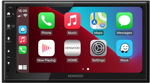 Kenwood DMX6523DABS - 17,3 cm WSVGA Moniceiver mit DAB+/FM, Wireless CarPlay & Android Auto, Apple & Android Wireless-Mirroring, Bluetooth, kapazitivem Touchpanel, DSP, 4 x 50 Watt, 3 x Pre-Out 2,5V