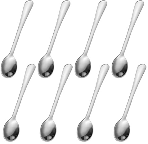 Cuchara pequeña, cuchara de acero inoxidable para café, mini cucharas de café, reutilizable, cubierta, genérico, para miel, postre, helado, cocina, sopa, té aperitivo cóctel