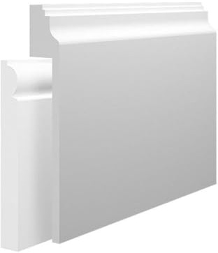 Jive MDF Skirting Board Cover - 195mm x 25mm x 4200mm, White Primed, Pack of 2