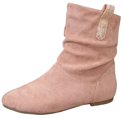 Stivali Donna Scarpe da Neve Inverno Stivaletti Platform Scarponcini Casual Sportive in Camoscio Pelliccia gotici Tinta Unita Motociclista Bassi per Casa Interno Esterno