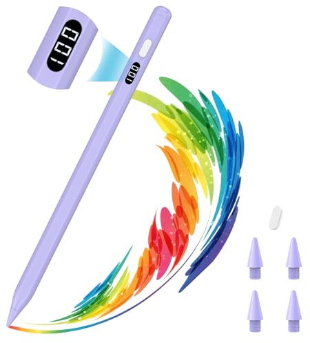 Moko Stylus Für iPad 2018-2026, USB-C Ladestift Mit LED-Anzeige | Neigungserkennung,Handballenerkennung,Für iPad 11/10/9/8/7/6,Air M4/M3/M2/5/4/3,Pro 13/12.9/11,Mini 7/6/5,Schwarz