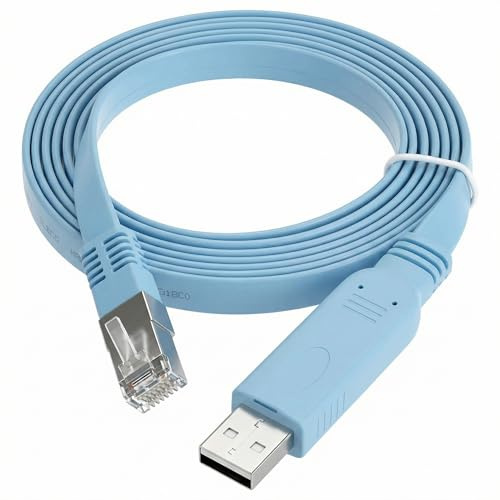 QWORK® USB-Konsolenkabel, 1,8 m USB-zu-RJ45-Kabel, kompatibel mit Routern, Switches, Windows, Mac, Linux