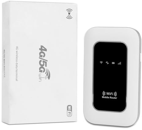Routeur 4G SIM Portable, Pocket WiFi Portable,MiFi 4G LTE CAT4 300Mbps, Batterie Rechargeable 2100mAh(12h Autonomie), USB-C, WPA3, Compatible avec Nano SIM Carte, Plug et Play