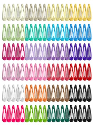 DAFNE 120 Pezzi Mollette per Capelli Bambina, Fermagli per Capelli da 5 cm per Ragazze Donna Bambini, Accessori per Capelli con Fermaglio a Scatto in Metallo Colorato (24 Colori Assortiti)