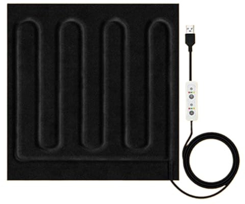 Tappetino riscaldante USB - Materasso riscaldato da 5 V, portatile e caldo, per dormitori, costruzione auto, compatibile con power bank e caricabatterie USB per
