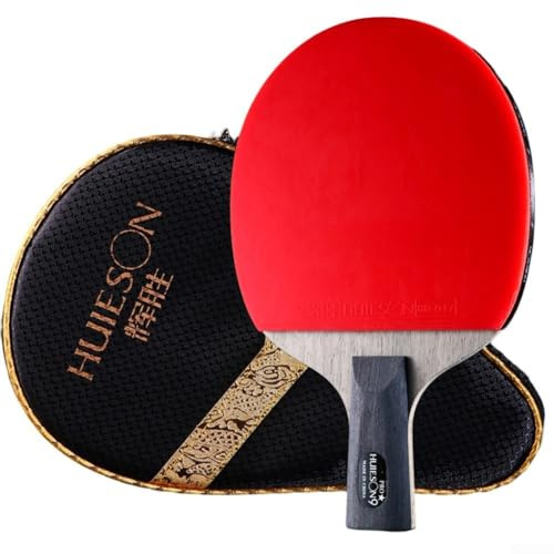 La paleta de tenis de mesa de construcción ligera minimiza la tensión del brazo durante el juego largo mientras ofrece una fuerte potencia de golpe (mango corto)
