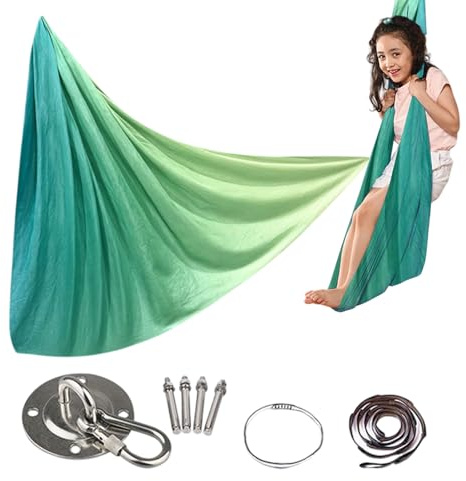 Aerial Yoga Swing, Elastic Fabric Straps, Portable Fitness Equipment, Durable and Stretchy Aerials Yoga Hammock, Inversion Fly Kit, for Home, Outdoor, Indoor, Fitness Stretching Relaxation