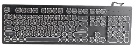 LUCKDANO Svart Skrivmaskintangentbord HJK920 Trådbundet Tangentbord med 104 Nycklar Ergonomisk Design Blandade Ljuskänsliga Klick för PC/laptop (Svart)