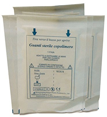 Pharma[+] 20 Paia Guanti STERILI MONOUSO Chirurgici Medici Uso clinico - tg M