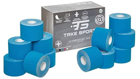 TAKE SPORT® Kinesio | sporttape | physio tape | Tape Kinesiologie | kinesiologie tape | kinesiotapes | tape kinesio | kinesio tape | kinesiotape | tapes 12 Rollen, 5 x 5 m, 95% Baumwolle, 5% Elasthan