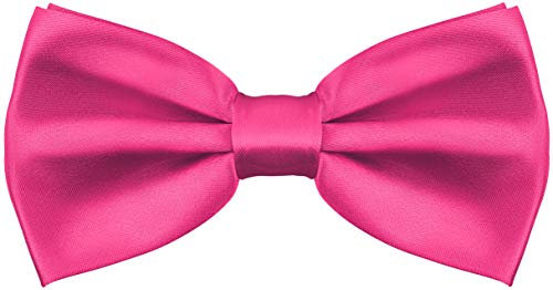 Balinco – Edle Fliege für Herren in Seidenoptik mit Hakenverschluss 12,5x6,5 cm – Papillon vorgebunden & in der Länge verstellbar – Perfekt für Anzug, Smoking, Hochzeit, JGA, Karneval (Rosa)