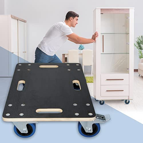 ECD Germany Carrello da Trasporto Mobili Elettrodomestici - 40x60 cm - Portata Carico max. 800 kg - Piattaforma Girevole Pedana con Ruote in Gomma Base Mobile Sposta Carichi Pesanti Trasloco con Freni