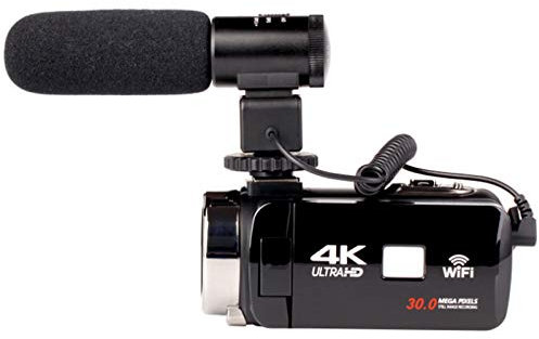 0℃ Outdoor Videocamera Videocamere 4K Ultra HD 24MP WiFi per Videocamera Digitale per IR Visione Notturna Videocamera con Visione Notturna e Funzione di Pausa per Principianti,B