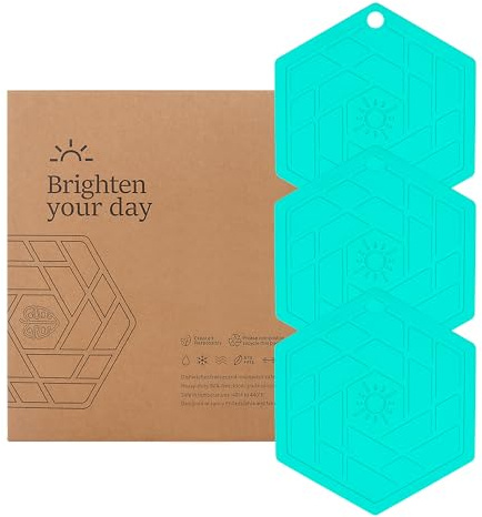 Shinemade Hitzebeständige Silikon-Untersetzermatten – rutschfeste Hot Pads für Küchenarbeitsplatten, Mehrzweck-Topflappen, Lebensmittelqualität & BPA-frei – 3er-Set, langlebig und leicht zu reinigen
