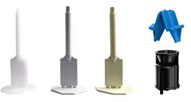 SoPo GUTJAHR IndorTec 3.0 3mm Meister Fliesenverlegehilfe Set, 400-teiliges Nivelliersystem, Verlegehilfe 100 Zughauben + 300 Gewindelaschen, Fliesen Werkzeug mit Abstandshalter und Keilen