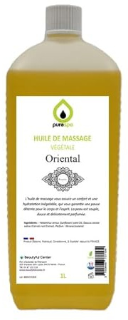 Purespa Huile de Massage végétale parfumée - 100% Massage Naturelle exotique (Orientale, 1 Litre)