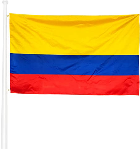 KliKil Drapeau de Colombia - Grand drapeau en polyester résistant de 150x90 cm avec œillets en métal, idéal pour les célébrations comme Independence Day, July 20th, Tricolor