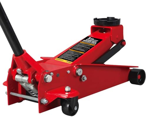 Big RED ATZ830023R Torin Hydraulic Heavy Duty Steel Service/Floor Jack with Dual Piston Quick Lift Pump, 3 Ton (6,000 lb) Capacity, Red