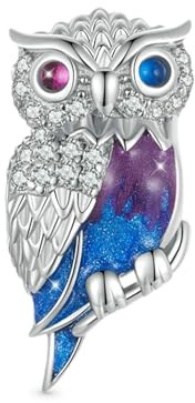 GNOCE Mystic Style Charm 925 Sterling Silber Anhänger für Frauen Mädchen Ehefrau Tochter Schmuck Geschenk (Eule)
