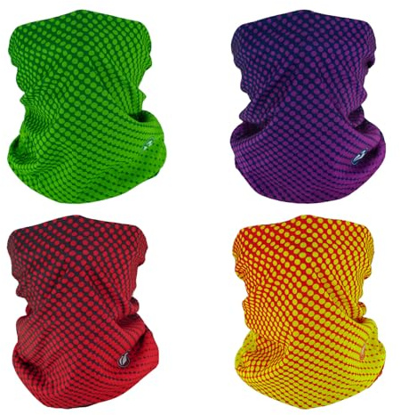 SMEHCF 4 Multipurpose Bandanas for Women Men Headband Balaclava Hair Head Scarf Face Half Airsoft Paintball Mask Neck Gaiters Breathable Reusable Washable Green Orange Purple Red Black Gradient Color