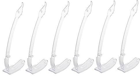 6 Stück Transparente Uhrenständer aus Kunststoff, Weiß
