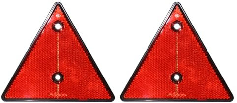 Akozon Notfall-Warndreiecke, 2 Stück, Dreieckige Sicherheitsreflektoren, Rot, Anhänger-Reflektor, Heckwarnreflektoren, Schraubbefestigung für Anhänger, LKW, Wohnmobil