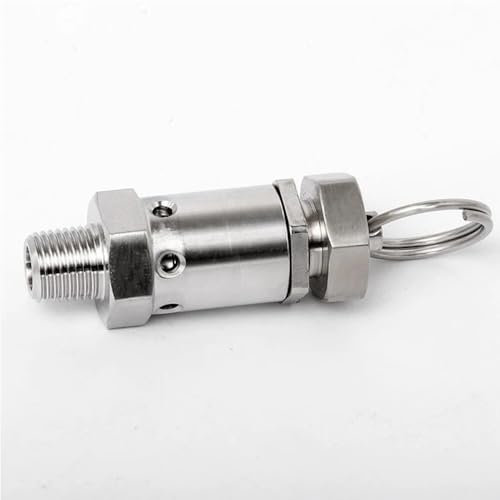 1/8 1/4 BSP Außengewinde 304 Edelstahl Luftdruck-Entlüftungsventil Sicherheitsablassventil Überdruckventil (Size : BSP1I8 Male, Color : 0.05mpa)