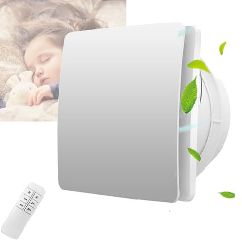 Weyot Extractor Baño Extractores De Aire Baño Ventilador Baño con Mando A Distancia De Bajo Ruido (con Trampilla De Reflujo), Apto para Baños, Cocinas, Aseos Y Áticos,6 Inch Model